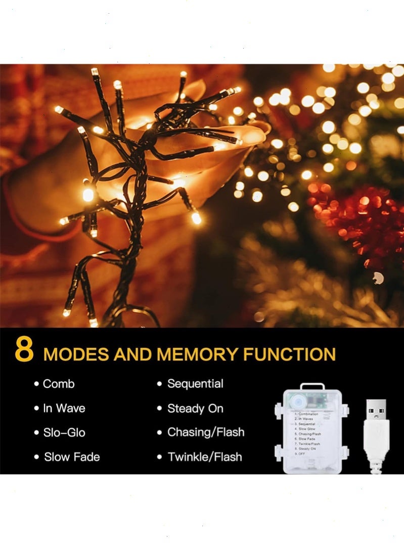 توبيتش 8 أوضاع إضاءة زينة رمضان، 49 قدم 150 مصباح LED سلسلة أضواء رمضان، أضواء رمضان بيضاء دافئة للمكتب المنزلي والحديقة - Image 3